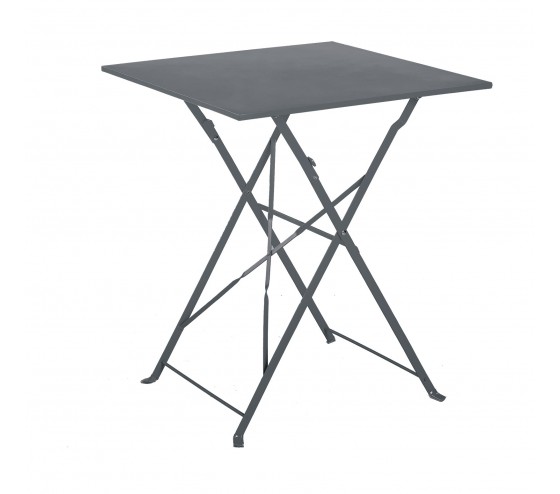 Ozalide FLORONE - Ensemble Table Et Chaises De Jardin - 2 Places - Gris Anthracite