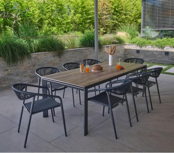 ozalide FONTAMENTO - Ensemble table et chaises de jardin - 8 places