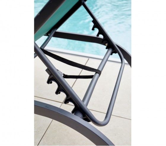 ozalide GOZO - Transat de jardin - Acier - Gris Anthracite