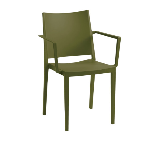 Ozalide GUETHAROS - Ensemble Table Et Chaises De Jardin - 8 Places - Gris Et Vert Olive