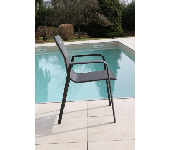 ozalide GUETHARY - Fauteuil de jardin - Gris Anthracite