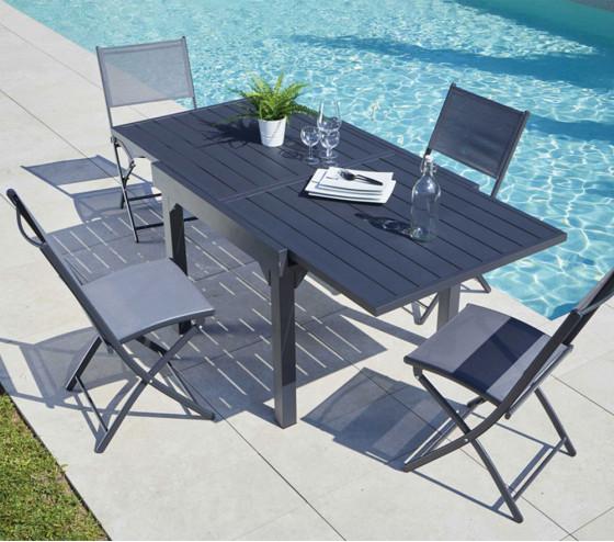 Ozalide HONFLEUR ALU - Table De Jardin Extensible - 6 Places