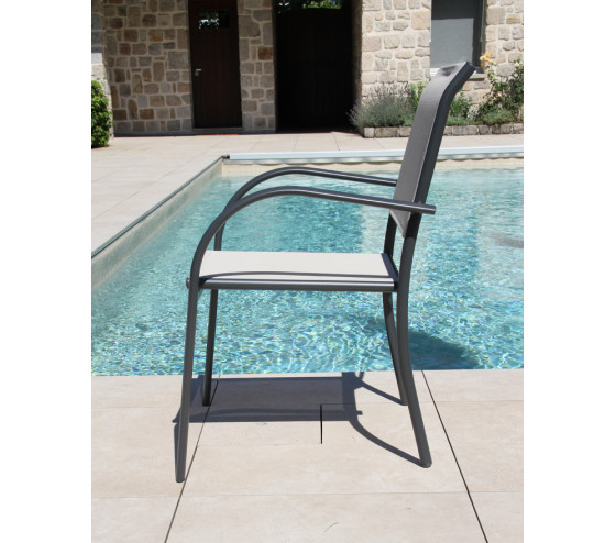 Ozalide HONFLEUR BEZIERS CHENE - Ensemble Table Et Chaises De Jardin - 6 Places - Lin