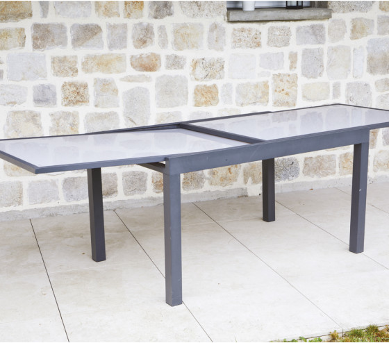 Ozalide HONFLEUR VERRE - Ensemble Table Et Chaises De Jardin - 8 Places