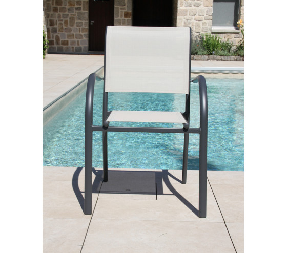 ozalide HONFLEUR XL SPC BEZIERS chêne brun - Ensemble table et chaises de jardin - 8 places - Lin