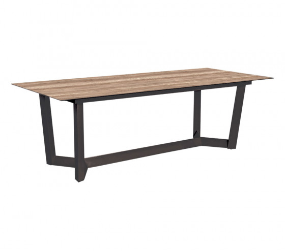 ozalide JULINEA - Ensemble table et chaises de jardin - 8 places - Chêne doré et Nuit Anthracite