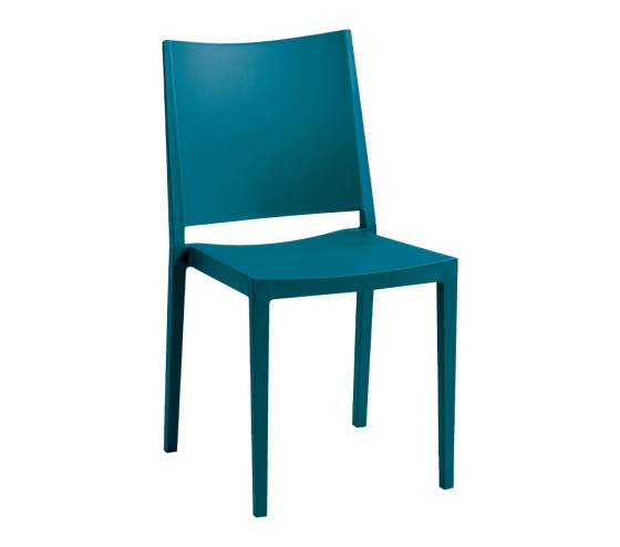 Ozalide LAGOS - Lot De 2 Chaises De Jardin Plastique - Bleu Pétrole