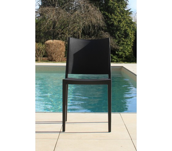 Ozalide LAGOS - Lot De 2 Chaises De Jardin Plastique - Gris Anthracite
