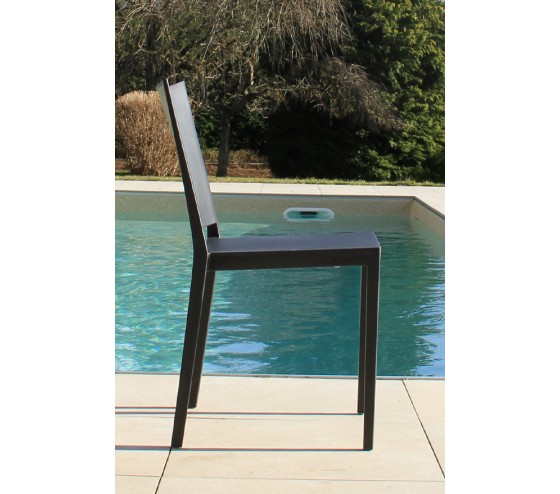 ozalide LAGOS - lot de 2 chaises de jardin plastique - Gris Anthracite