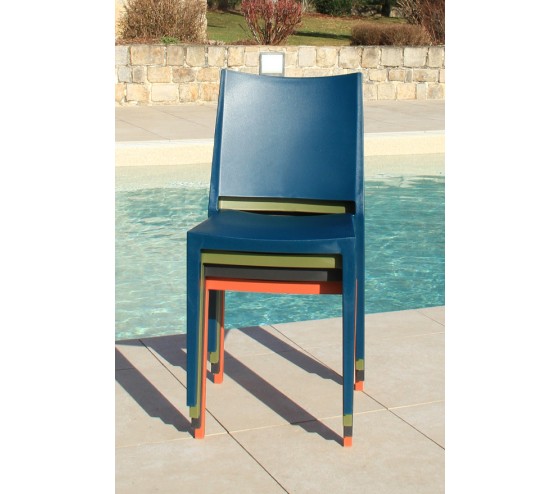 Ozalide LAGOS - Lot De 2 Chaises De Jardin Plastique - Terracotta