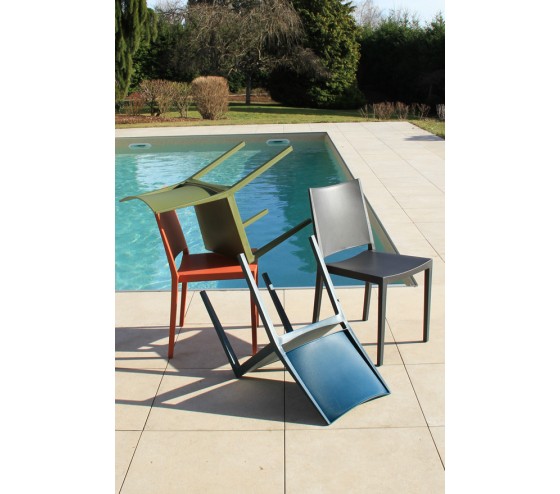 Ozalide LAGOS - Lot De 2 Chaises De Jardin Plastique - Terracotta