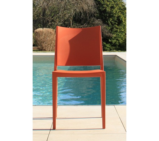 ozalide LAGOS - lot de 2 chaises de jardin plastique - Terracotta