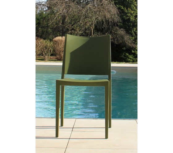 Ozalide LAGOS - Lot De 2 Chaises De Jardin Plastique - Vert Olive