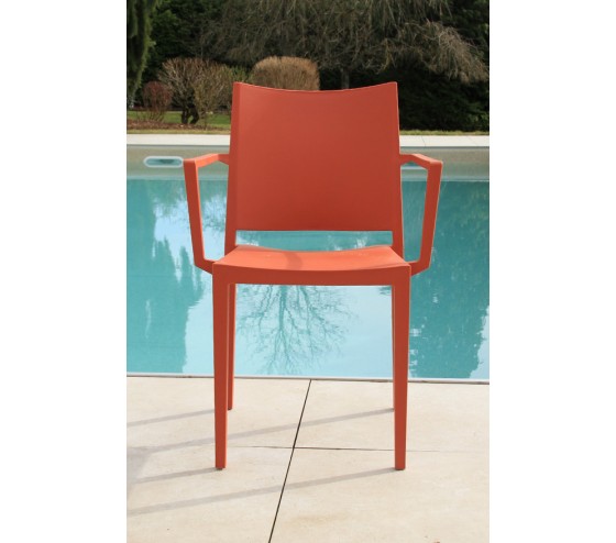 Ozalide LAGOS - Lot De 2 Fauteuils De Jardin Plastique - Terracotta