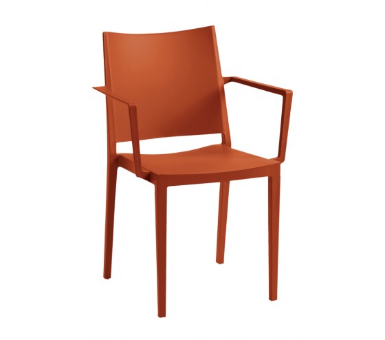 ozalide LAGOS - lot de 2 fauteuils de jardin plastique - Terracotta