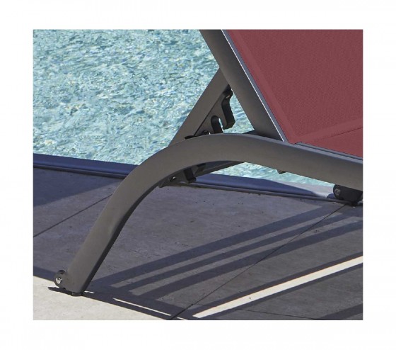 ozalide MALTA - Transat de jardin - Aluminium - Bleu Canard