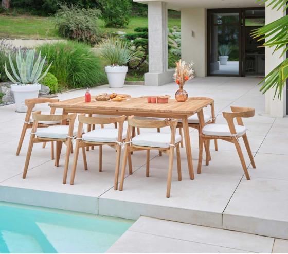 ozalide MANADO - Ensemble table et chaises de jardin - Bois