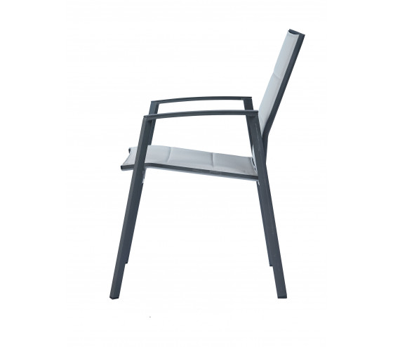 Ozalide MINEA - Fauteuil De Jardin Rembourré - Gris Perle