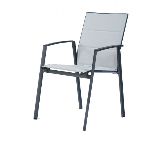ozalide MINEA - Fauteuil de jardin rembourré - Gris Perle
