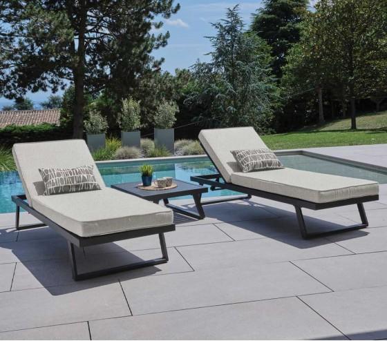 Ozalide OAKLAND BEIGE - Salon De Jardin Modulable - 6 Places