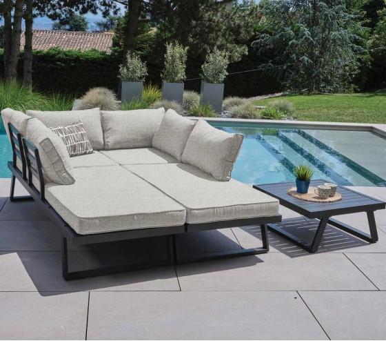 Ozalide OAKLAND BEIGE - Salon De Jardin Modulable - 6 Places