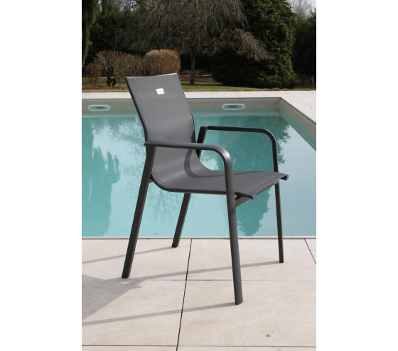 Ozalide OLERONY - Ensemble Table Et Chaises De Jardin - 8 Places - Effet Bois