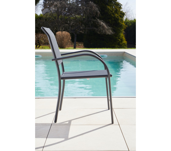 Ozalide BEZIERS - Fauteuil De Jardin - Gris Anthracite