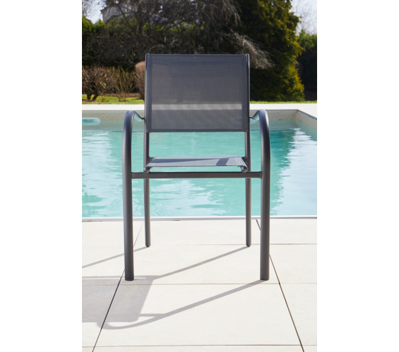 ozalide BEZIERS - Fauteuil de jardin - Gris Anthracite