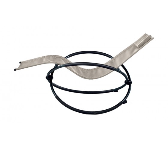 Ozalide ELYPSE - Transat De Jardin Pliant - Acier - Ecru