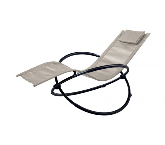 Ozalide ELYPSE - Transat De Jardin Pliant - Acier - Ecru