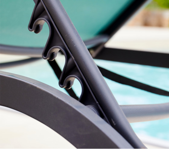 Ozalide GOZO - Transat De Jardin - Acier - Bleu Canard