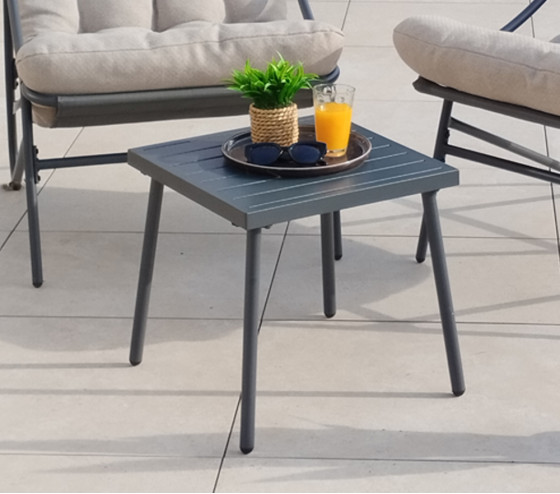 Ozalide LEMAN - Salon De Jardin - Gris Anthracite