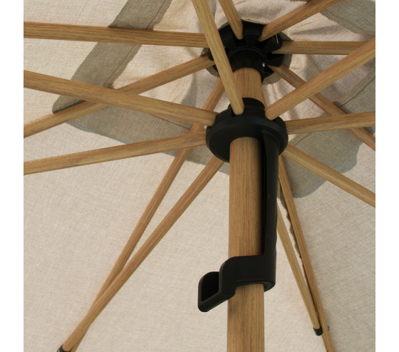 Ozalide RUBIS - Parasol Droit Ø2 4m - Effet Bois - Lin
