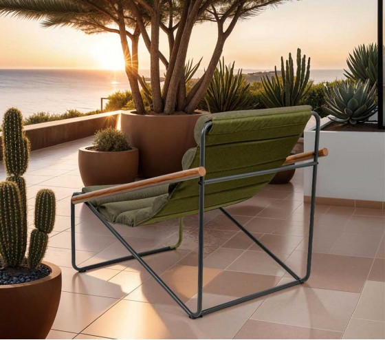 ozalide SAVANE - Fauteuil de détente - bois et vert