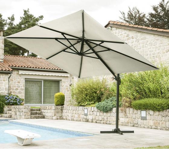 Ozalide SUNKING - Parasol Déporté 3x3m - Lin