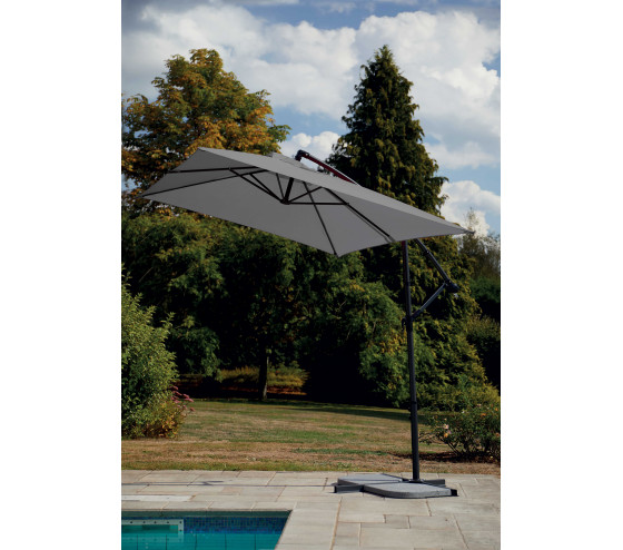 ozalide SUPERKING - Parasol déporté 3x2m - Gris Perle