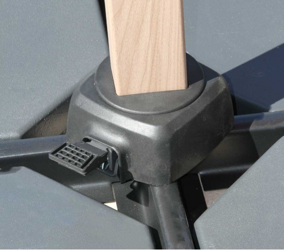 Ozalide TOPAZE - Parasol Déporté 4x3m - Effet Bois - Lin