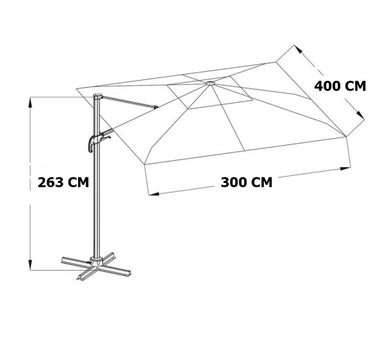 Ozalide TOPAZE - Parasol Déporté 4x3m - Effet Bois - Lin