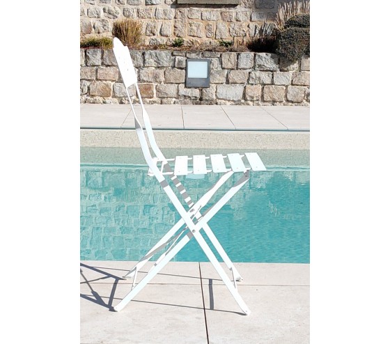 Ozalide VERONE - Chaise De Jardin Pliante - Blanche