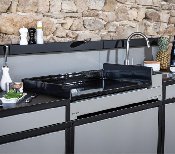 ozalide Pack Plancha Premium Gaz 75 Acier Noir et Gris + housse - Forge Adour