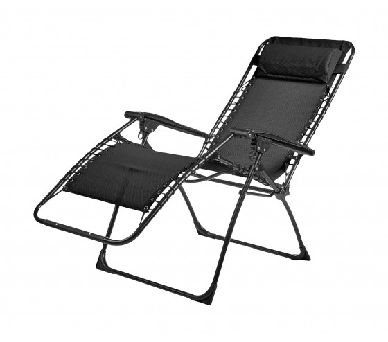Ozalide PALAVAS - Lot De 2 Fauteuils Relax - Acier - Gris Anthracite