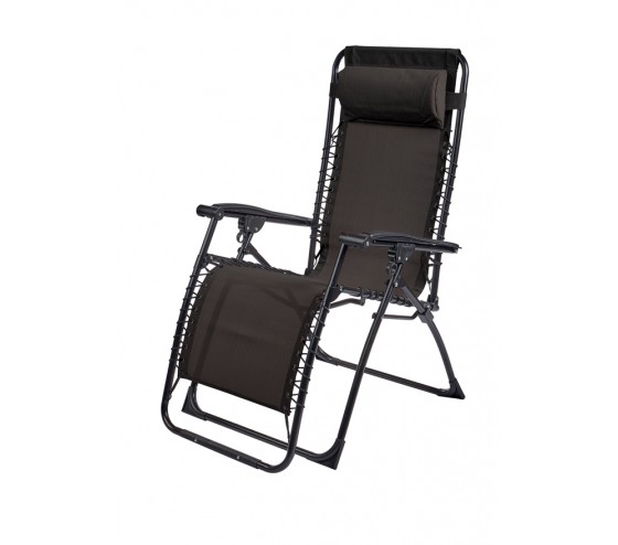 ozalide PALAVAS - lot de 2 fauteuils relax - Acier - Gris Anthracite