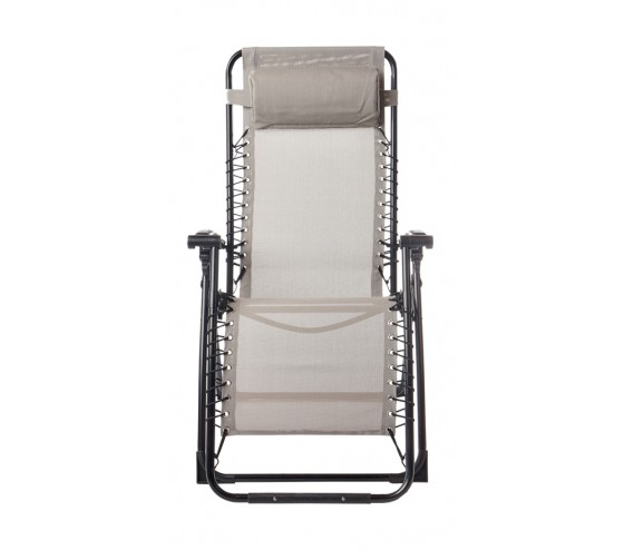 Ozalide PALAVAS - Lot De 2 Fauteuils Relax - Pliant - Acier - Lin