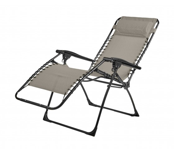 ozalide PALAVAS - lot de 2 fauteuils relax - pliant - Acier - Lin