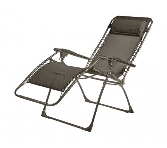 ozalide PALAVAS - lot de 2 fauteuils relax - pliant - Acier - Taupe