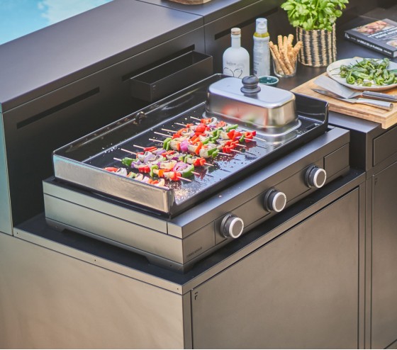 ozalide Plancha Modern Gaz 75 Acier Full Black - Forge Adour