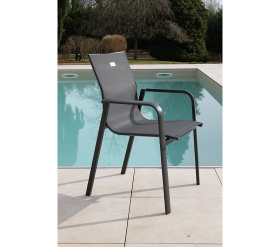 ozalide PROVENCARY - Ensemble table et chaises de jardin - 6 places - Gris anthracite
