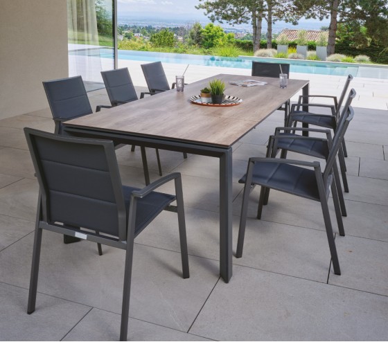 ozalide SACRAMENTINEA - Ensemble table et chaises de jardin - 8 places