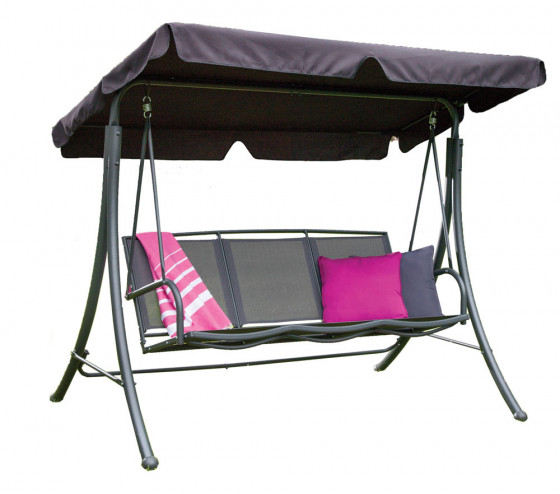 Ozalide SIESTA - Balancelle De Jardin - Acier - Gris Anthracite