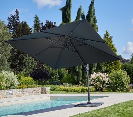 Ozalide SUNKING - Parasol Déporté 3x3m - Gris Anthracite